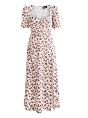 Danielle Bernstein Revolve Puff Sleeve Sweetheart Cottage Floral Midi Dress 2